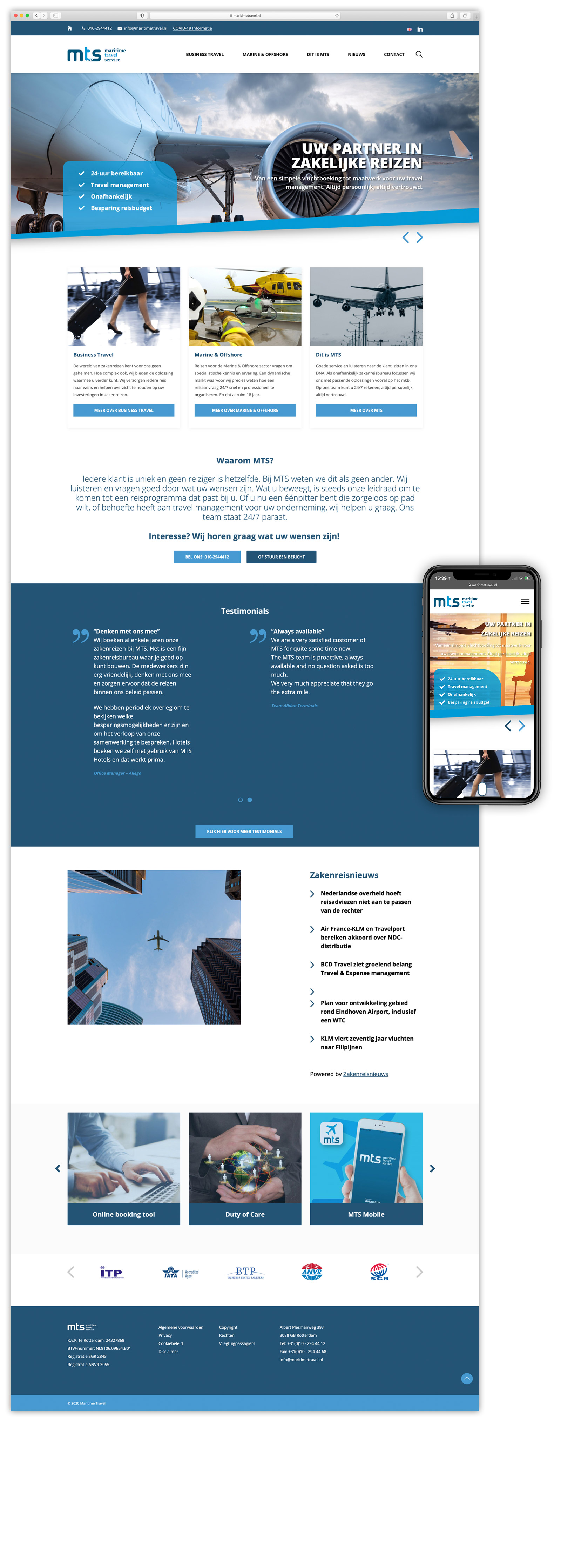 ontwerp website maritime travel rotterdam