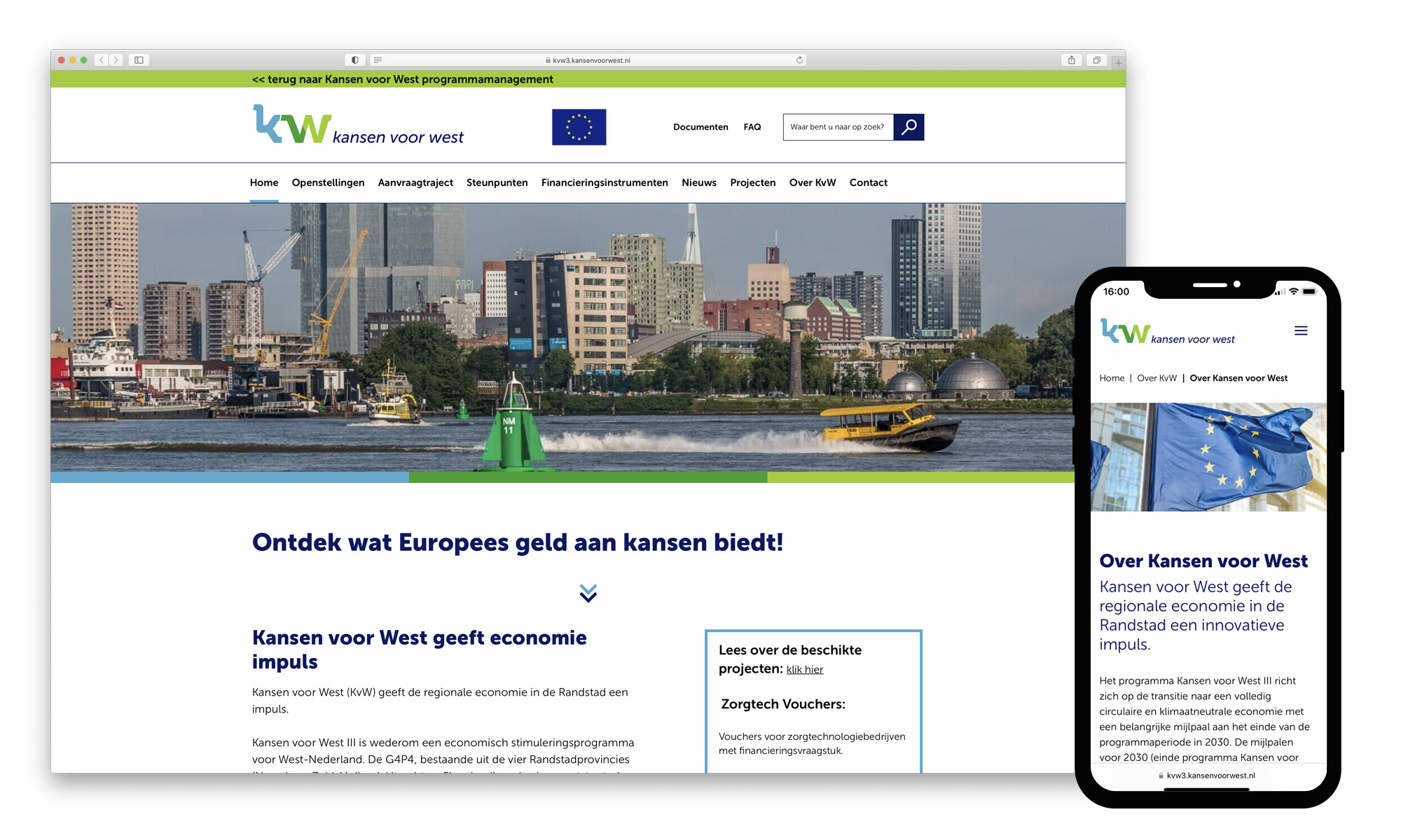 Ontwerp en realisatie website Kansen voor West