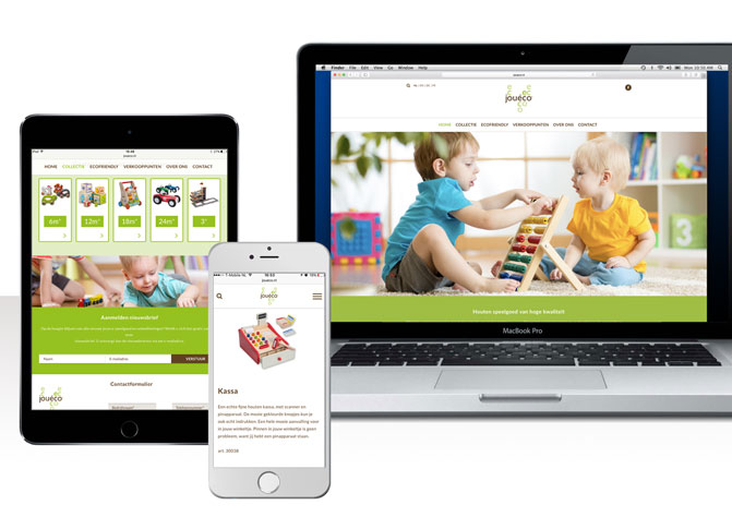 ontwerp website joueco houten speelgoed