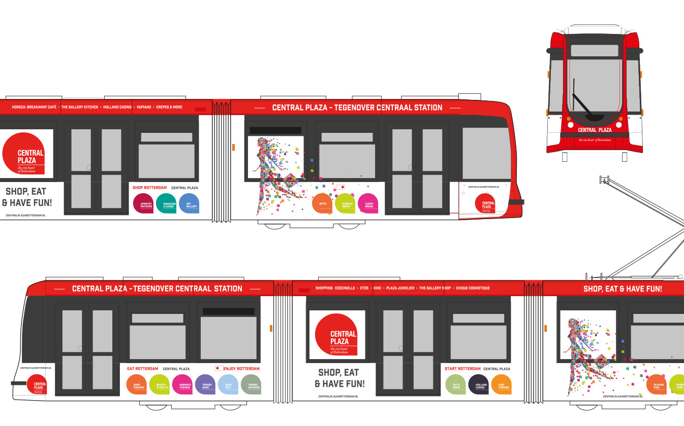 Central Plaza Rotterdam tram ontwerp tekening